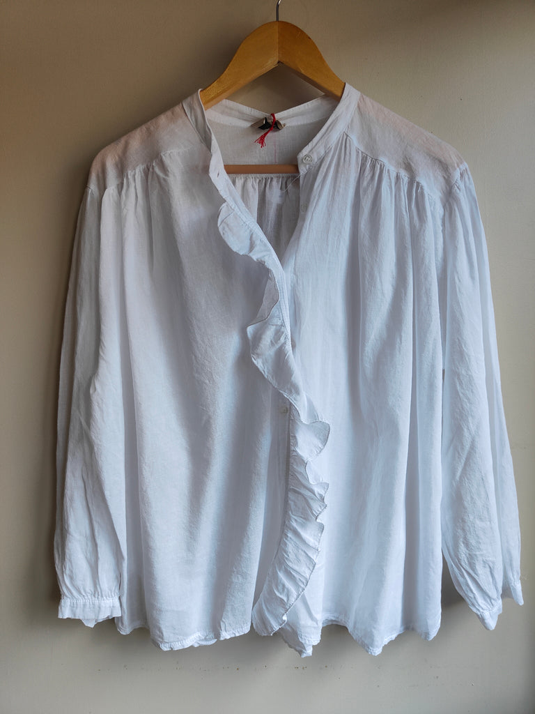 Blouse légère volantée Blanc