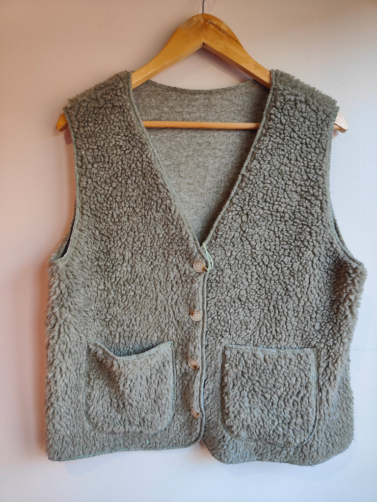 Veste sans manche moutonné Dolly Kaki clair